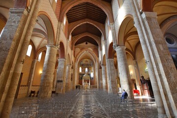 The interior of the cathedral of Anagni, a medieval village in the Lazio region, Italy.