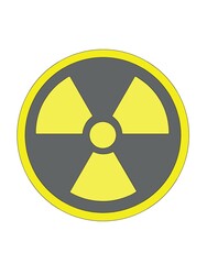 Fototapeta premium Radiation symbol. Radiation yellow and black sign board with symbol. Radioactive icon.