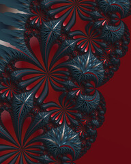Red blue abstract art fractal background