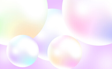 Abstract 3d art background. Holographic floating liquid blobs, soap bubbles, metaballs.