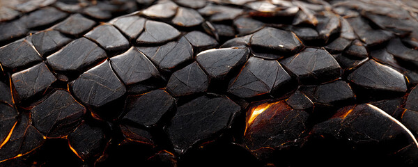 Texture of rough glowing dragon scale stones background