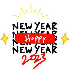 Happy New Year 2023, 2023 Poster, New Year Design, New year background, Pop art 2023