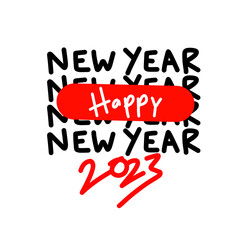 Happy New Year 2023, 2023 Poster, New Year Design, New year background, Pop art 2023