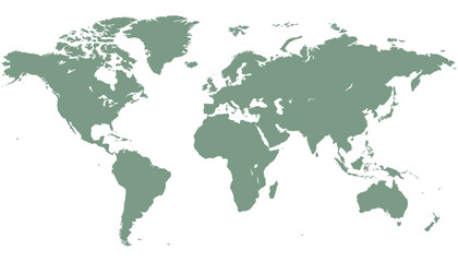 Fototapeta na wymiar World map. Silhouette map. Color vector modern 