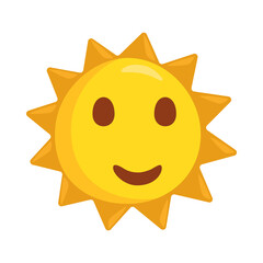 Sun Face Sign Emoji Icon Illustration. Summer Vector Symbol Emoticon Design Clip Art Sign Comic Style.