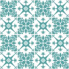 Azulejo seamless pattern stylish trendy ceramic tile design element for kitchen backsplash, vector illustration