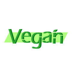 Green Vegan logo. Food diet icon. Organic, bio, eco symbol. No meat, lactose free, healthy, fresh and nonviolent food. Vector illustration for stickers, labels and logos