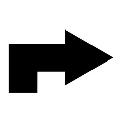 Obraz premium Black arrow turned to right