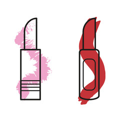 Abstract set of lipstick icons. Signs symbols collection, simple icon for websites, web design, mobile app, info graphics on white background.