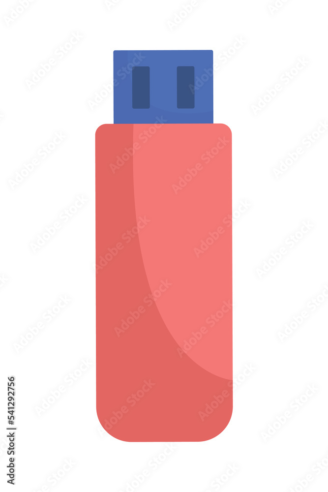 Poster usb flash drive semi flat color vector object. digital data storage. editable element. full sized it