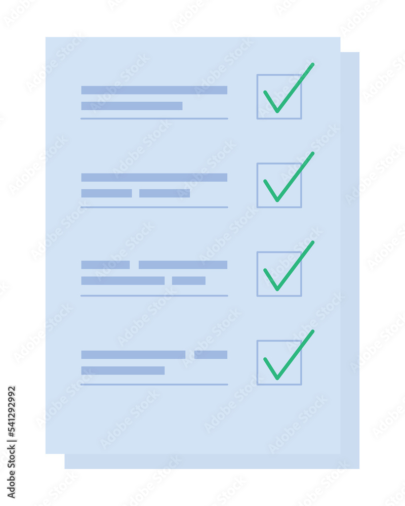 Poster task list semi flat color vector object. successful completion of work. editable element. full sized