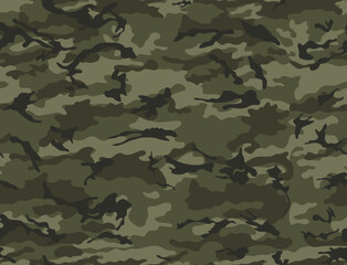 Fototapeta premium Army military camouflage pattern, seamless khaki background, vector classic disguise print