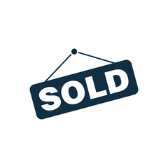 Sold Sign Icon Vector Template