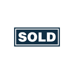 Sold Sign Icon Vector Template