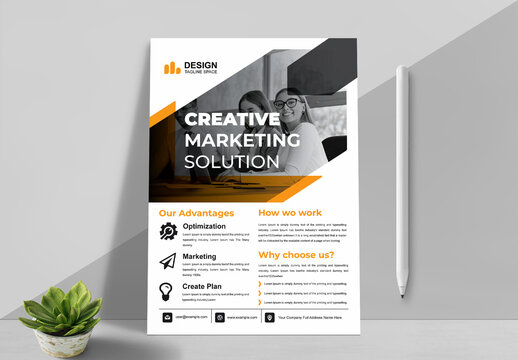 Corporate Flyer Layout with Red Accents