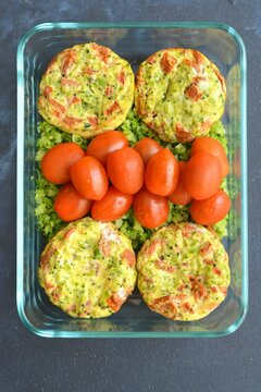 Broccoli Rice Red Pepper Egg Muffins