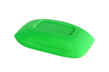 Green soap bar isolated on transparent.