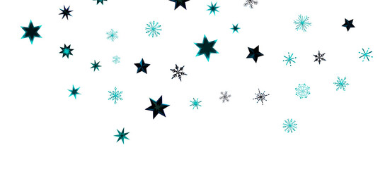 new year pattern. Christmas theme, golden openwork shiny snowflakes, star, 3D rendering.