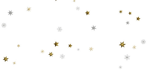 Abstract Gold Star Falling Soft Focus Background, 3D rendering.