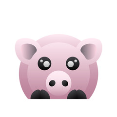 Abstract Simple Pig Boar Swine Hog Piggy. Symbol of Good Luck, Prosperity and Wealth. Celebration. Christmas, New Year. Farm. Chinese Calendar 1947, 1959, 1971, 1983, 1995, 2007, 2019, 2031, 2043, 205