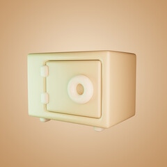 Small safe icon 3D illustration