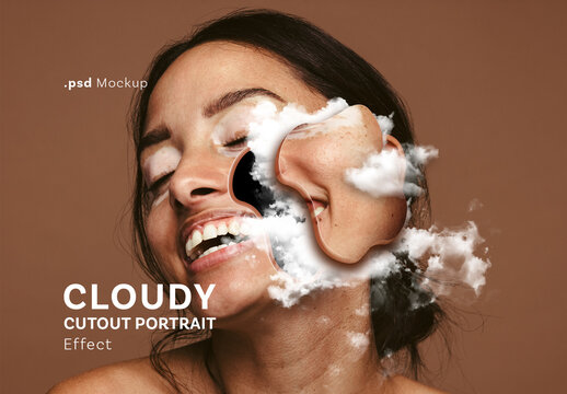 Creative Cloudy Cutout Portrait Effect