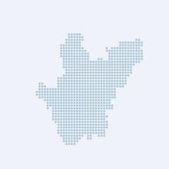 Dhaka map made from dotted pattern 