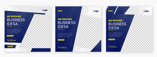 Corporate Social Media post banner template, Digital business marketing editable banner design