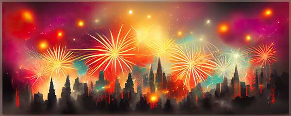 Neujahr Sylvester Hintergrund Banner, Illustration