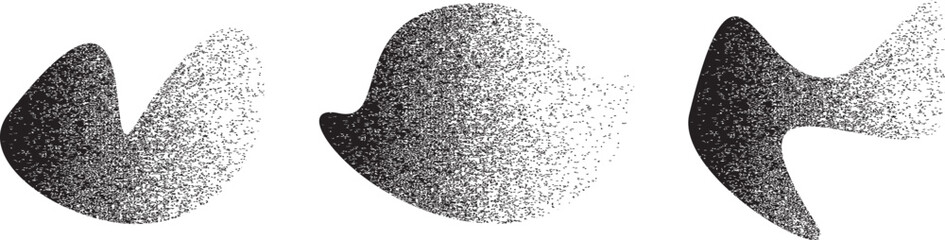 Glitch distorted grungy abstract forms . Blob shape organic. Template for presentation, banner . Fluid isolated shape .Grunge textured . Liquid vector shapes with noise .Screen print texture