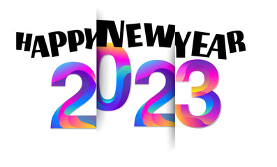 happy new year 2023 poster, banner, website modern design