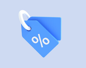 Discount tag isolated 3d render illustration