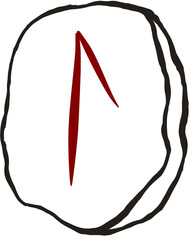Drawn runes in line art style laguz stone rune vector 