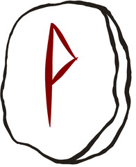 Drawn runes in line art style wunjo stone rune vector 
