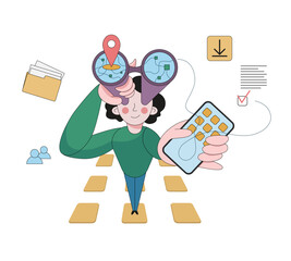 Apps that track you. Human stands with binoculars and follows your every step and action.