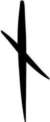 Drawn runes single letter in vector nauthiz painted rune