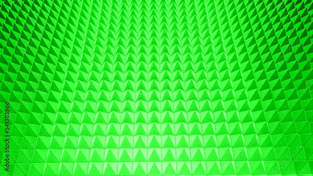 Poster Rotating background with 3d pyramid surface. Design. Surface with 3d triangular pyramids. Animated background rotating with triangles on surface