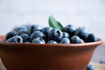 Fresh blueberries on old background