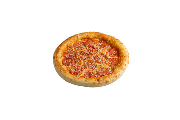 Traditional pepperoni pizza. Transparent.