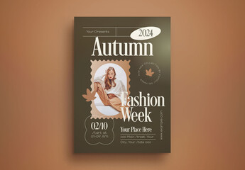 Olive Flat Design Autumn Fashion Week Flyer