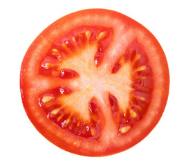 Tomato slice isolated on transparent background with PNG.