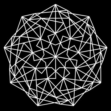 Abstract Geometric Line Art Polygon-9h3