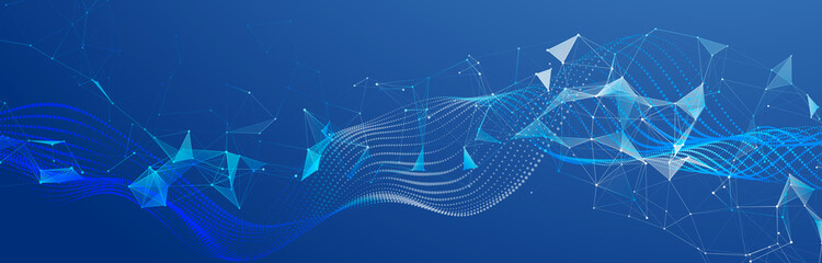 Beautiful illustration with connected dots and lines. Digital network background. Background for presentations. 3D