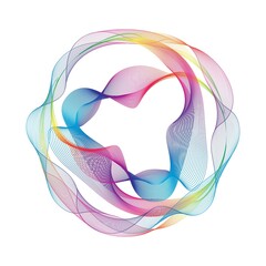 Abstract rainbow circle wave frame background. Vector illustration.