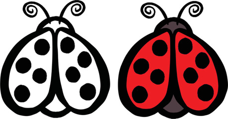 Ladybird or Ladybug Lady Bug Logo Design Collection as Illustration Vector