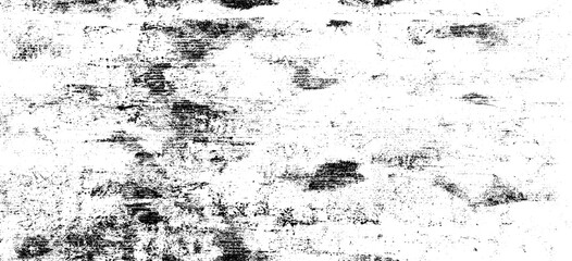 Monochrome texture composed of irregular graphic elements. Distressed uneven grunge background. Abstract vector illustration. Overlay for interesting effect and depth. Isolated on white background.