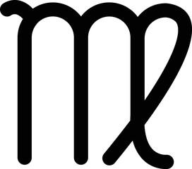 Virgo astrology symbol minimal with no background.