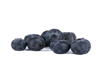 Fresh ripe blueberries isolated on white background.