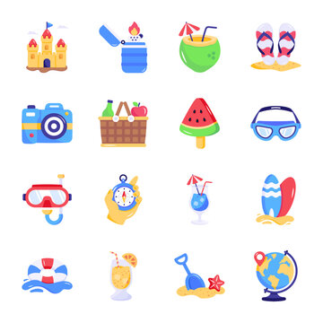 Pack of Holiday Flat Icons 

