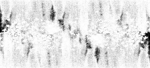 Monochrome  composed of irregular graphic elements. Distressed uneven grunge background. Abstract vector illustration. Overlay for interesting effect and depth. Isolated on white background.